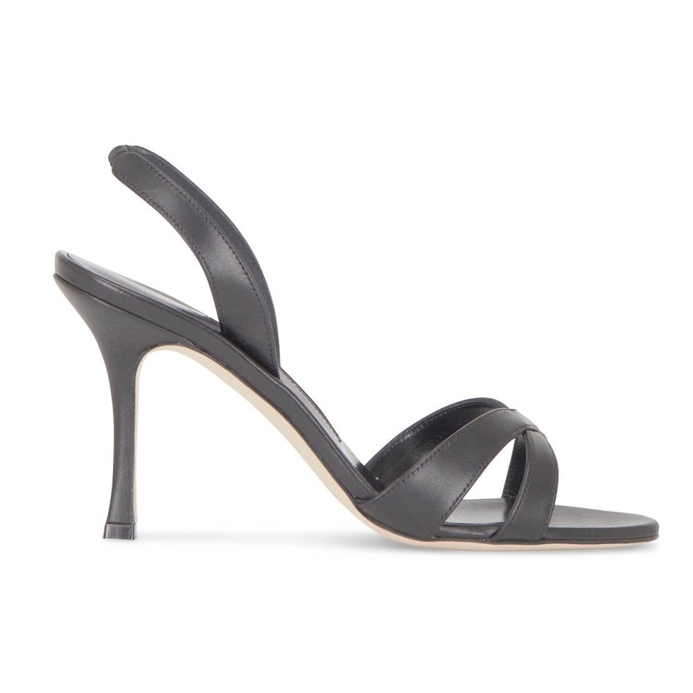 SOLD OUT NIB Auth Manolo Blahnik black slingback sandals box Size 7.5 US 38 EU